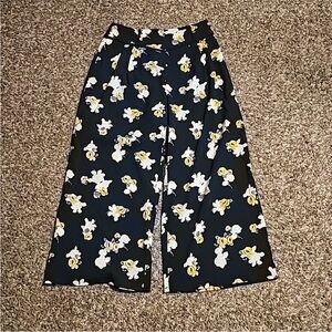 J.O.A. Black Floral Cropped Dress Pants Sz XS